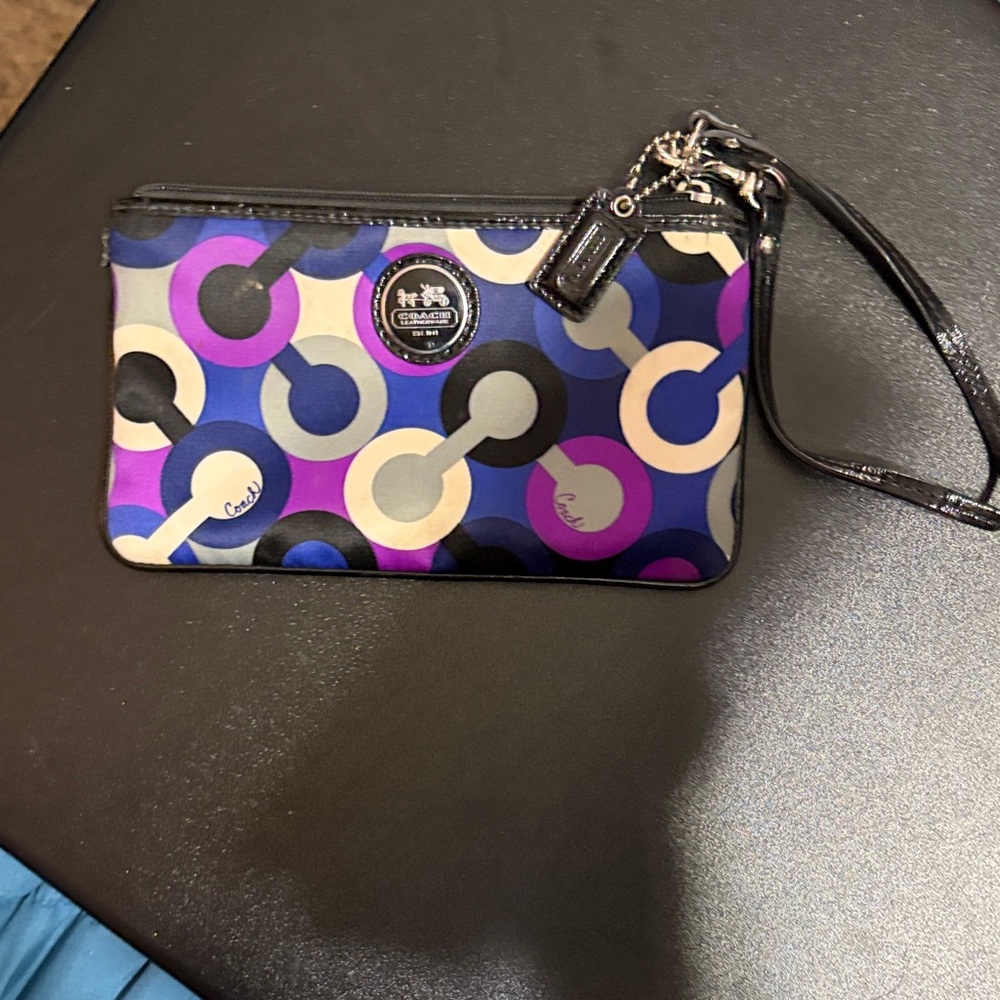 Coach Multicolor Circle Pattern Wristlet